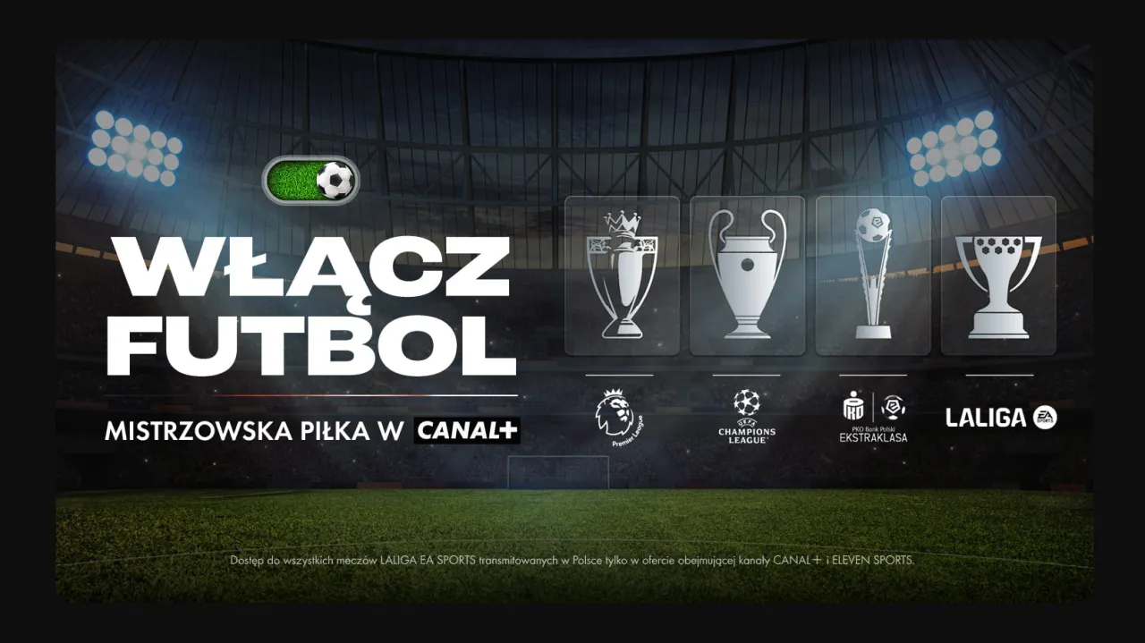 Włącz piłkę nożną w Canal+! Zobacz, kto pokaże ekstraklasę, Ligę Mistrz&oacute;w i inne rozgrywki.