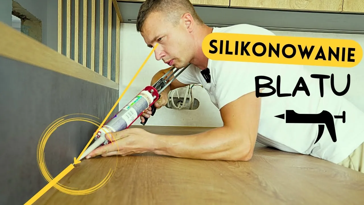 prawidłowo zaaplikowany silikon przy blacie kuchennym