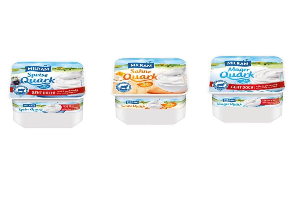 verschiedene Quarksorten im Supermarkt