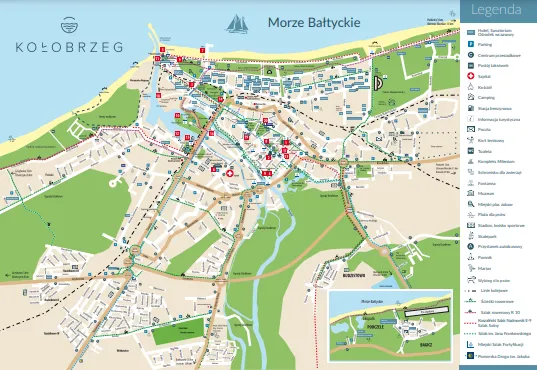 mapa Mesko Kołobrzeg plaża park