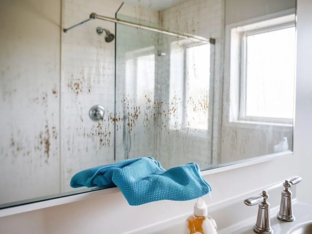 wentylacja łazienki, zabezpieczenie krawędzi lustra