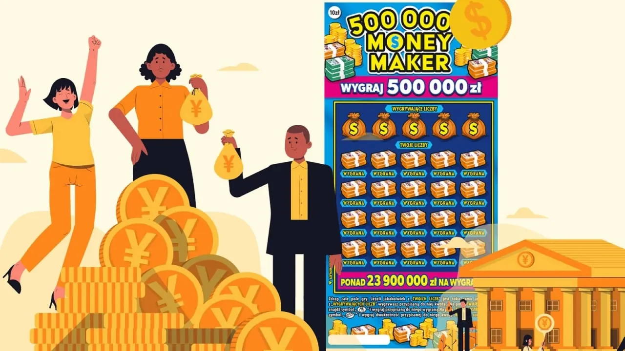 Ludzie cieszą się z wygranej w zdrapce, symbolizując sukces i bogactwo. Dowiedz się, jak wygrać w zdrapkę i zdobyć 500 000 zł!