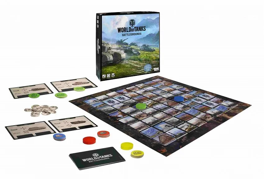 World of Tanks Battlegrounds gra planszowa pudełko komponenty
