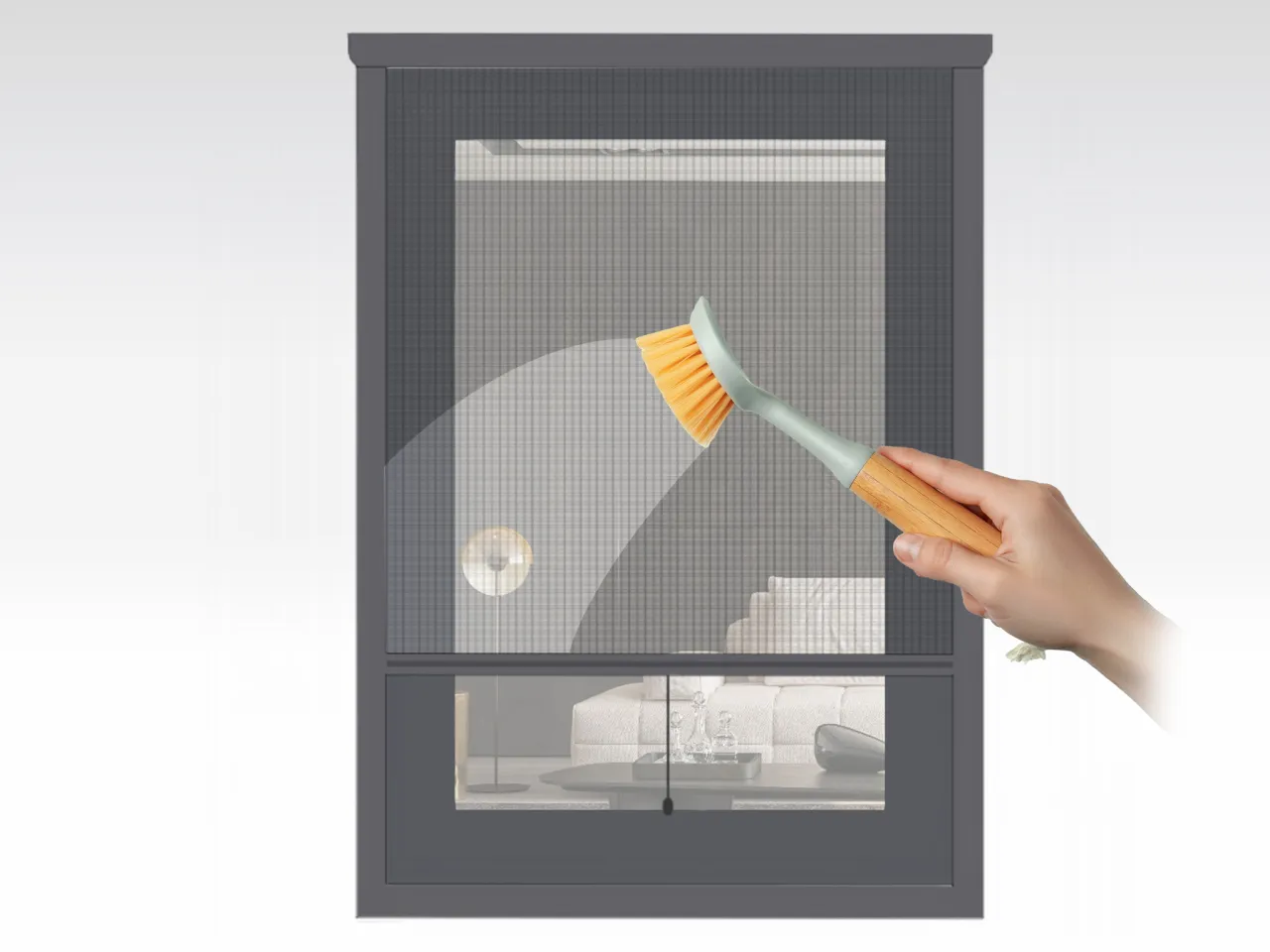 czarne kropki po muchach na oknie PCV