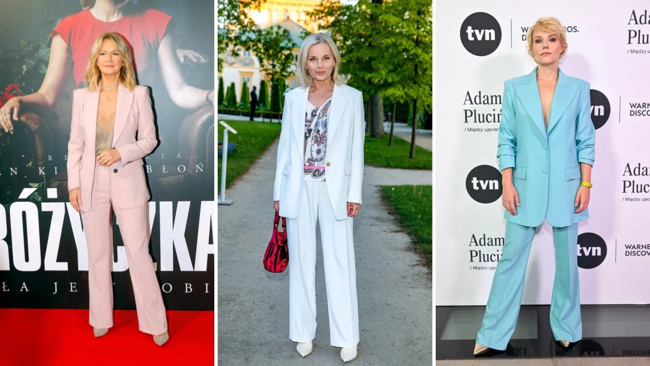 elegancki garnitur damski na komunię pastelowy