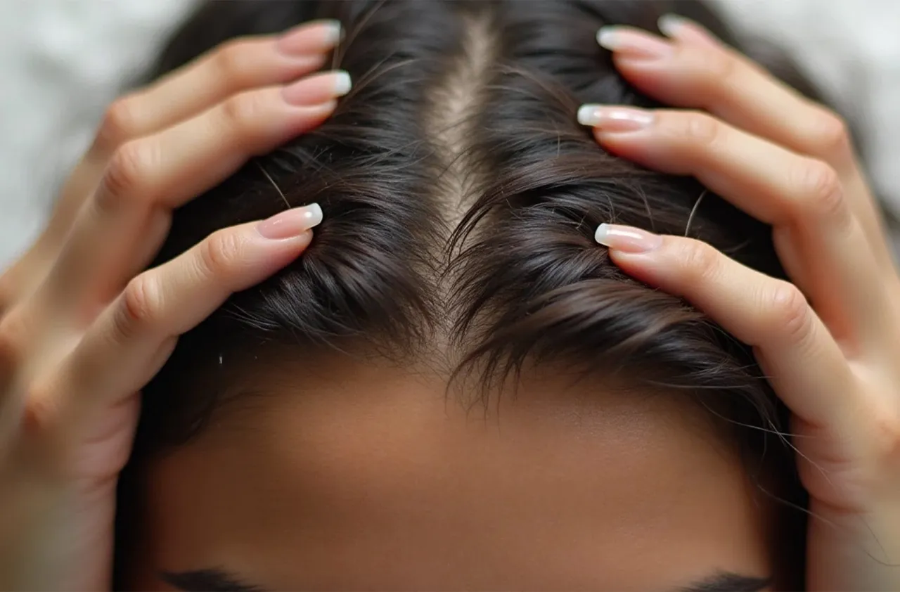 kobieta czytająca książkę o włosach, długie włosy, pielęgnacja włos&oacute;w