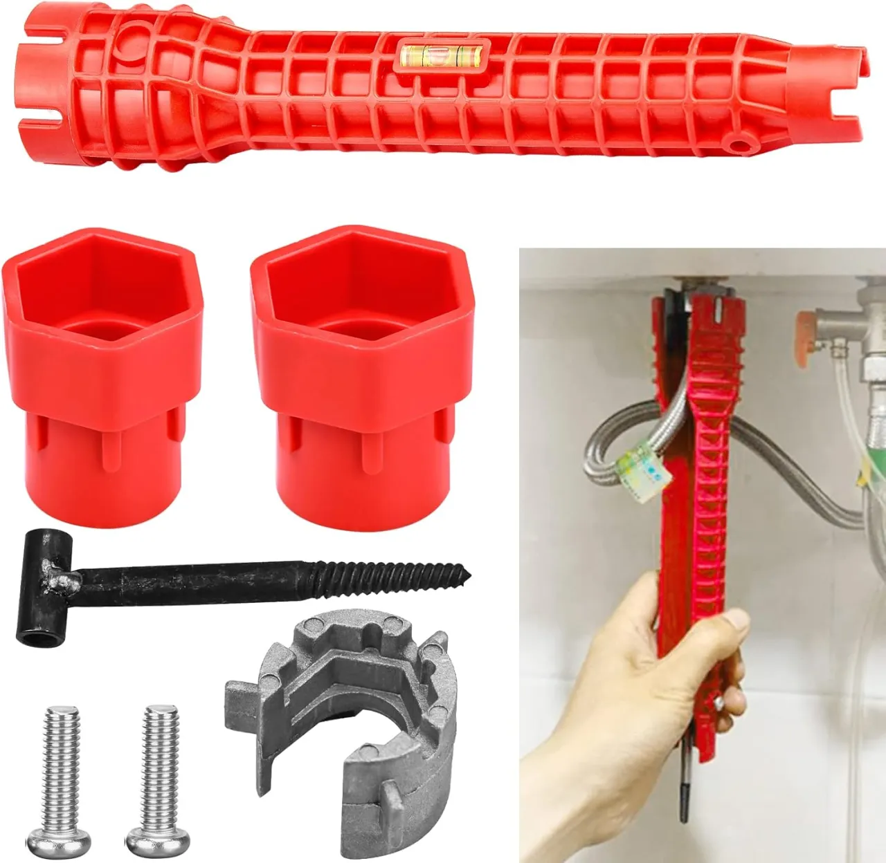 Narzędzia do wymiany kranu w zlewie