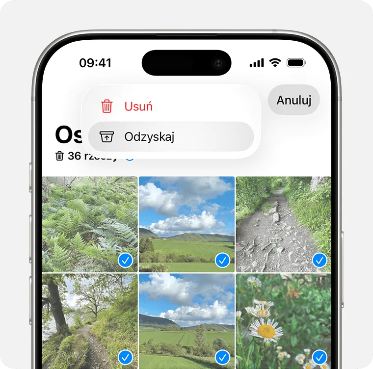 iPhone album ostatnio usunięte