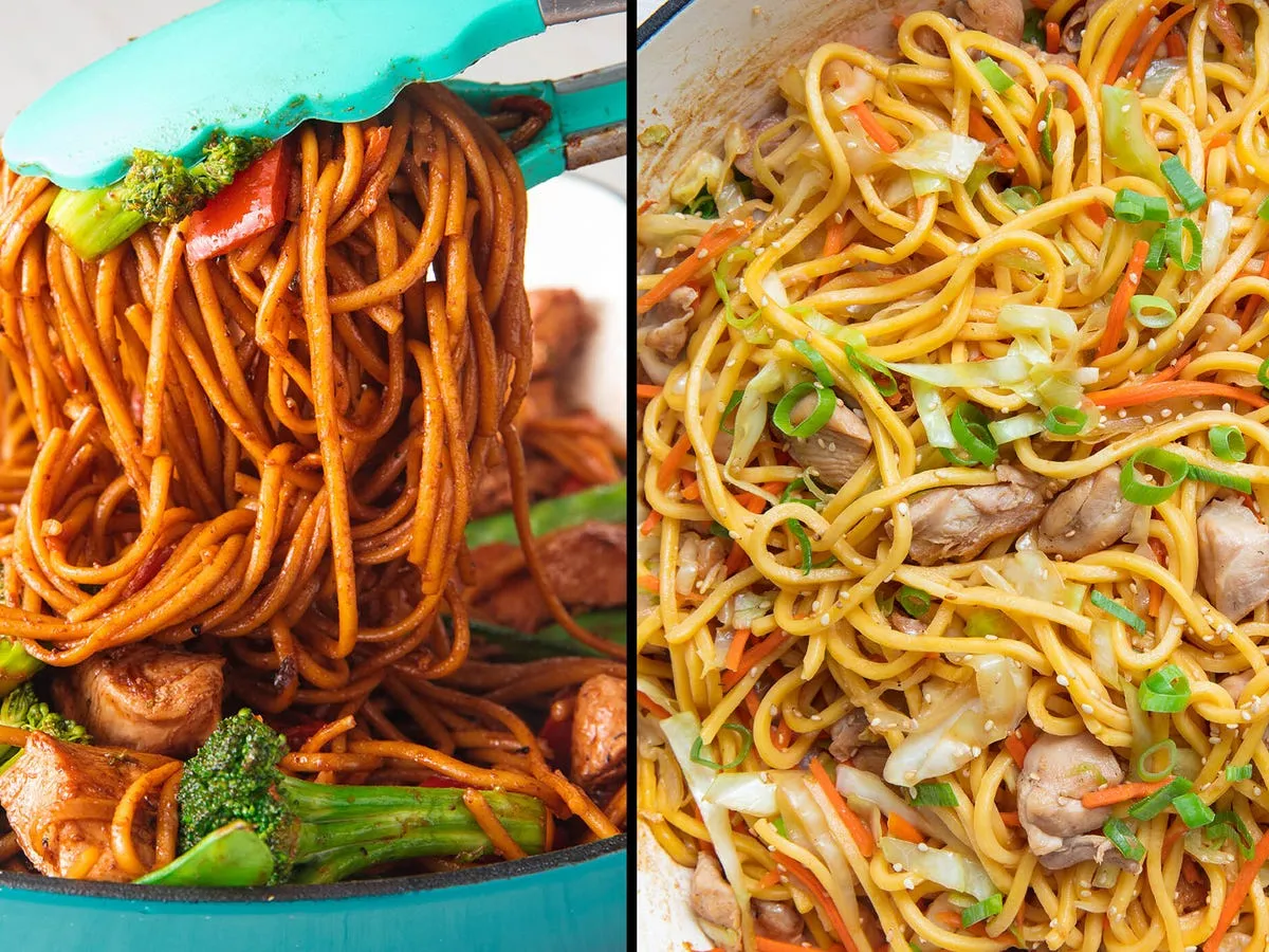 różne warianty chow mein
