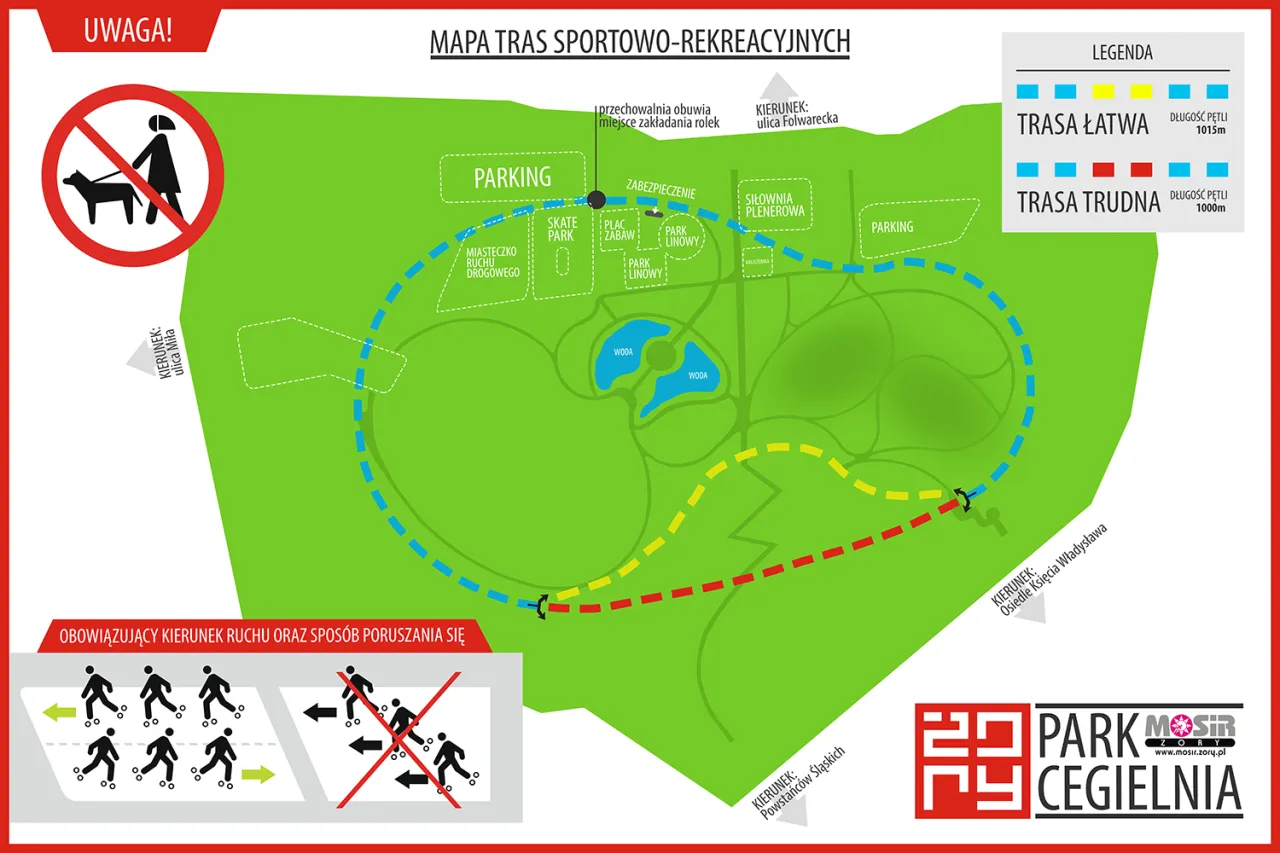 Mapa szlaków rowerowych PTTK Żory