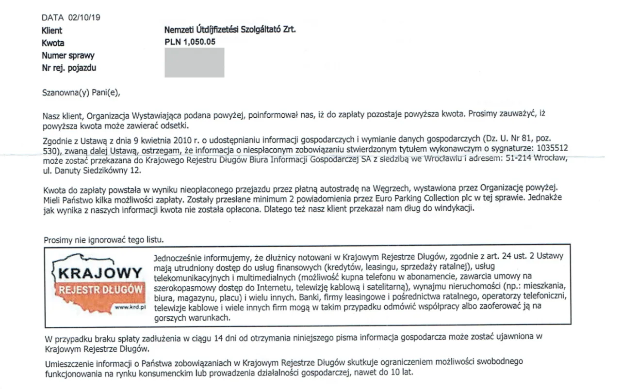 Węgierska e-winieta e-matrica system kontroli