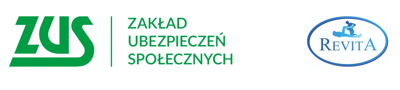 Wykres czasu oczekiwania na rehabilitację NFZ lub logo ZUS