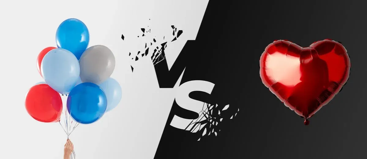 balony lateksowe vs foliowe trwałość hel