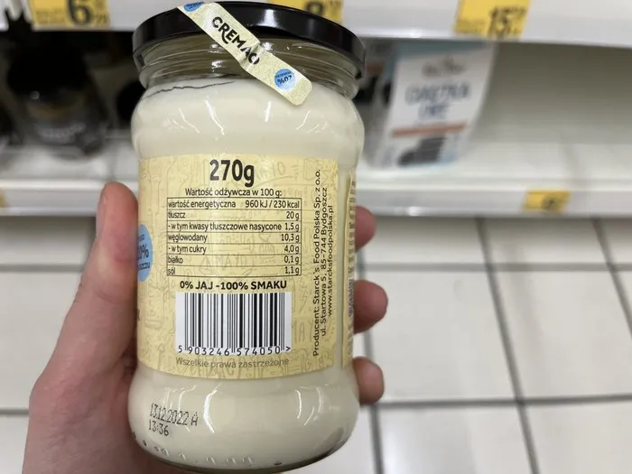 majonez wegański vs tradycyjny tabela wartości odżywczych