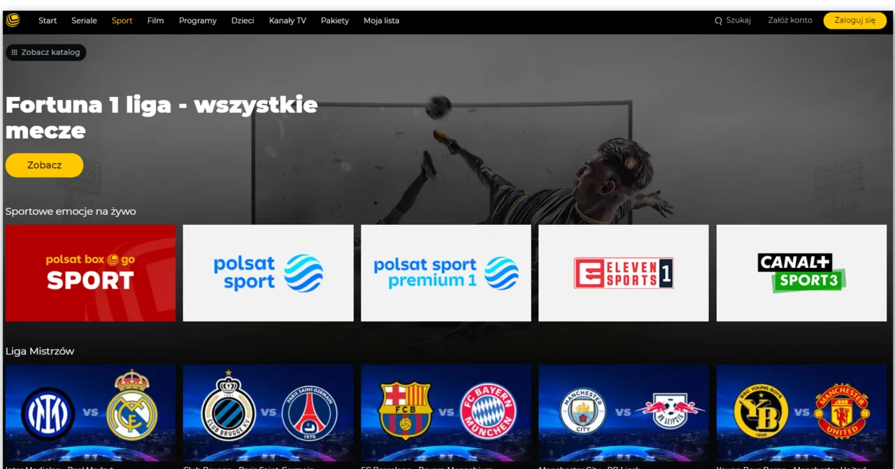 Polsat Box Go interfejs sportowy