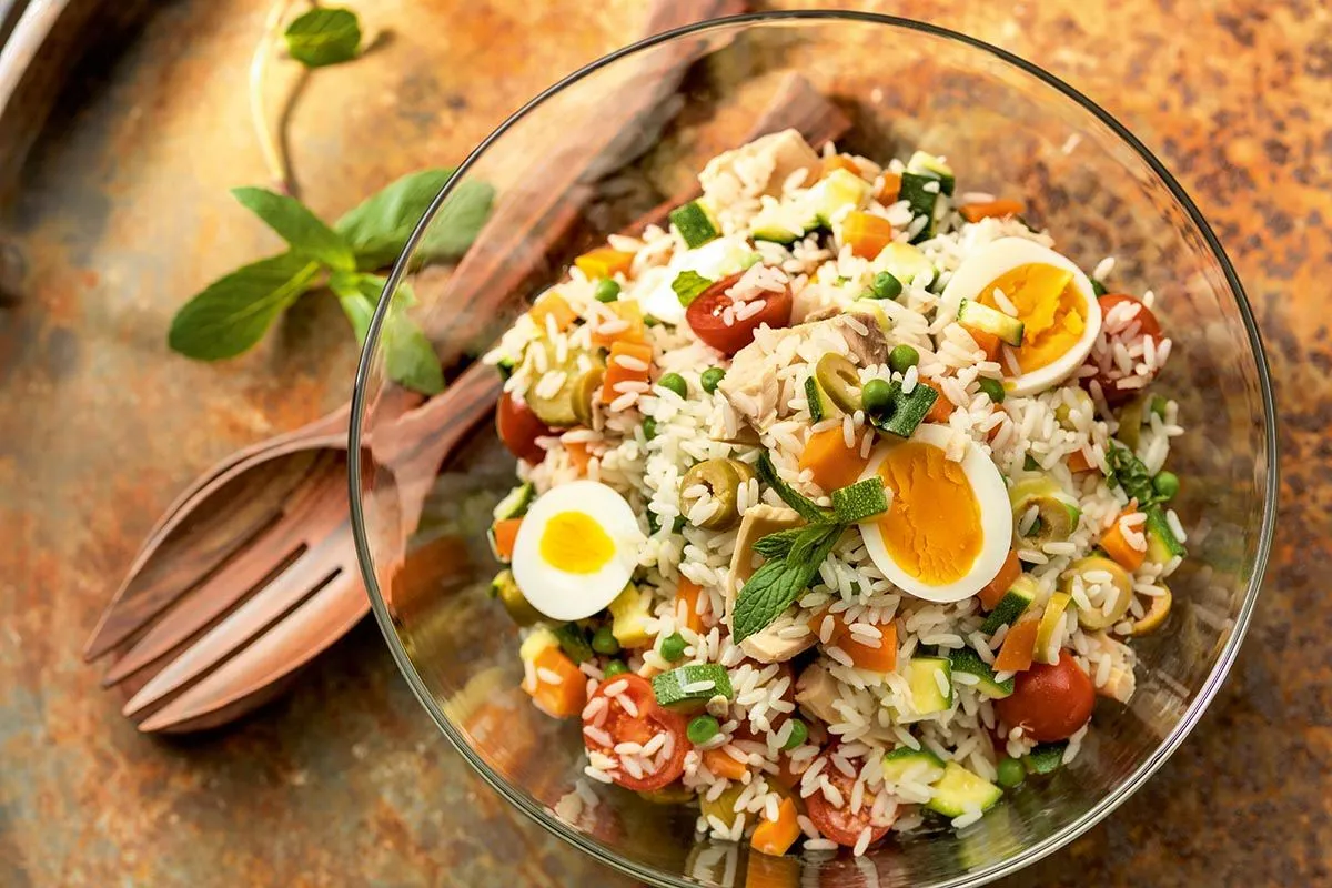 Salade de riz au thon ingr&eacute;dients