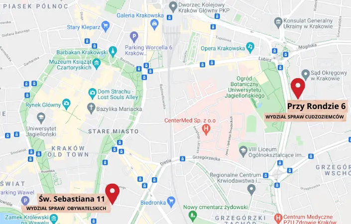 Mapa punktów paszportowych w Polsce