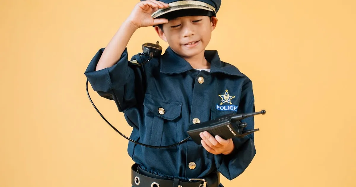 Dziecko w stroju policjanta DIY