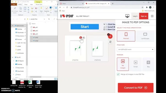 przykładowy interfejs iLovePDF łączenie zdjęć