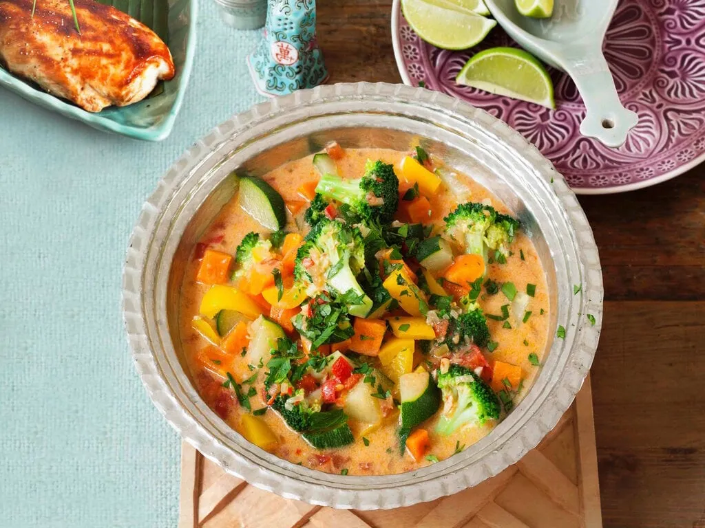 farbenfrohes vegetarisches Curry aus dem Thermomix