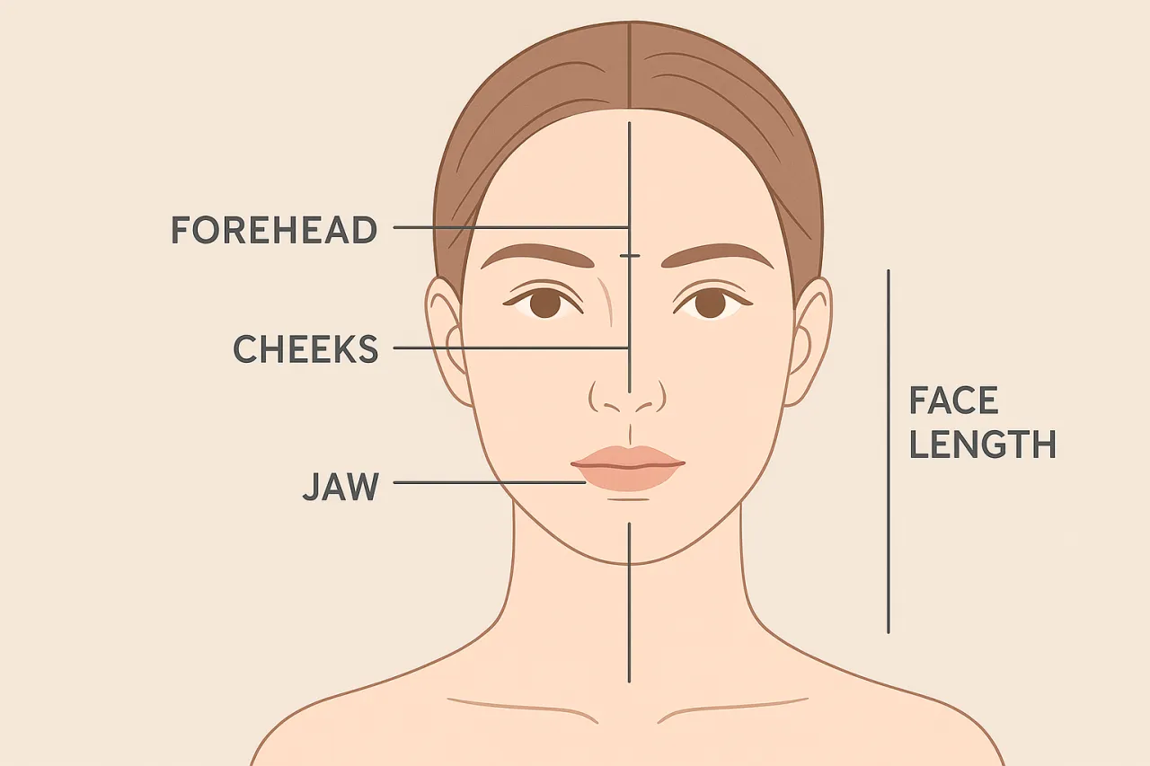 infografika jak określić kształt twarzy
