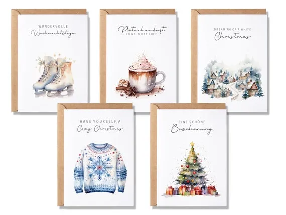 Saisonale Aquarell Motive