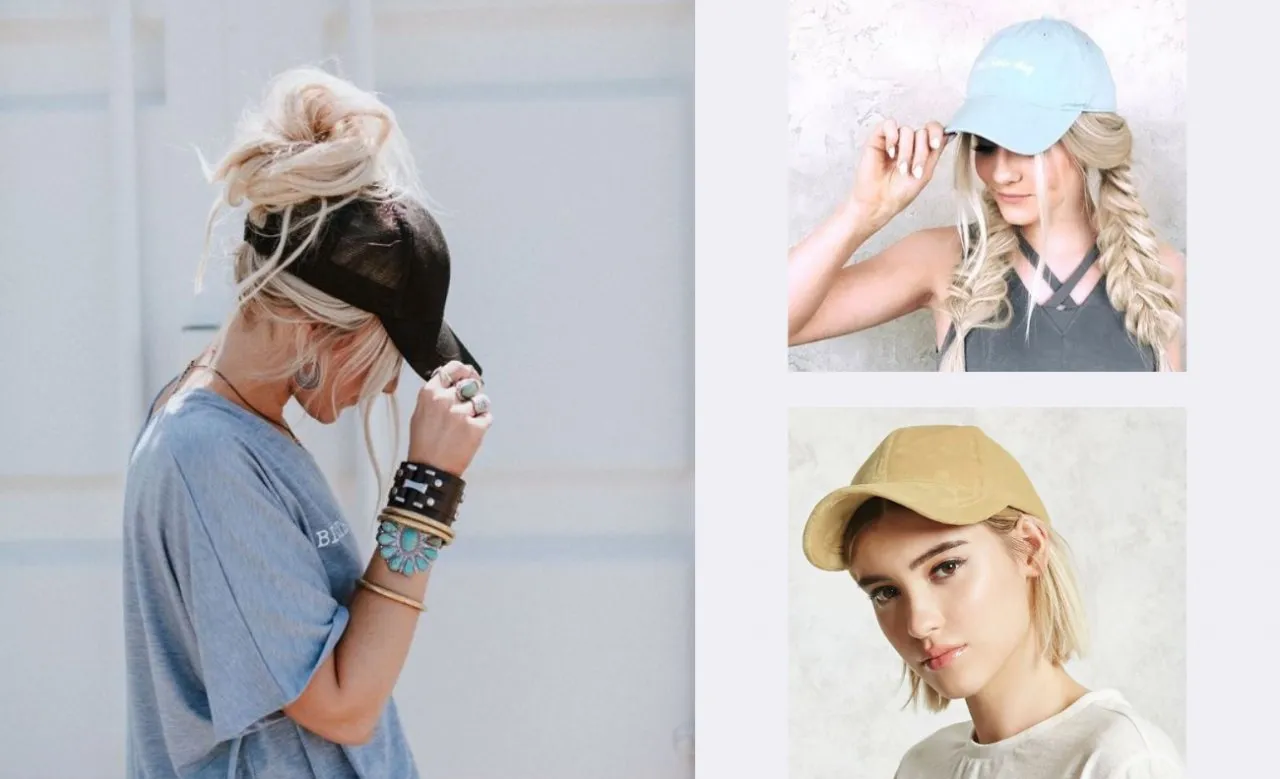 fryzury do czapki z daszkiem niski kucyk rozpuszczone