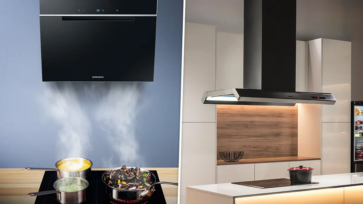 Różne typy okapów kuchennych: kominowy, wyspowy, blatowy