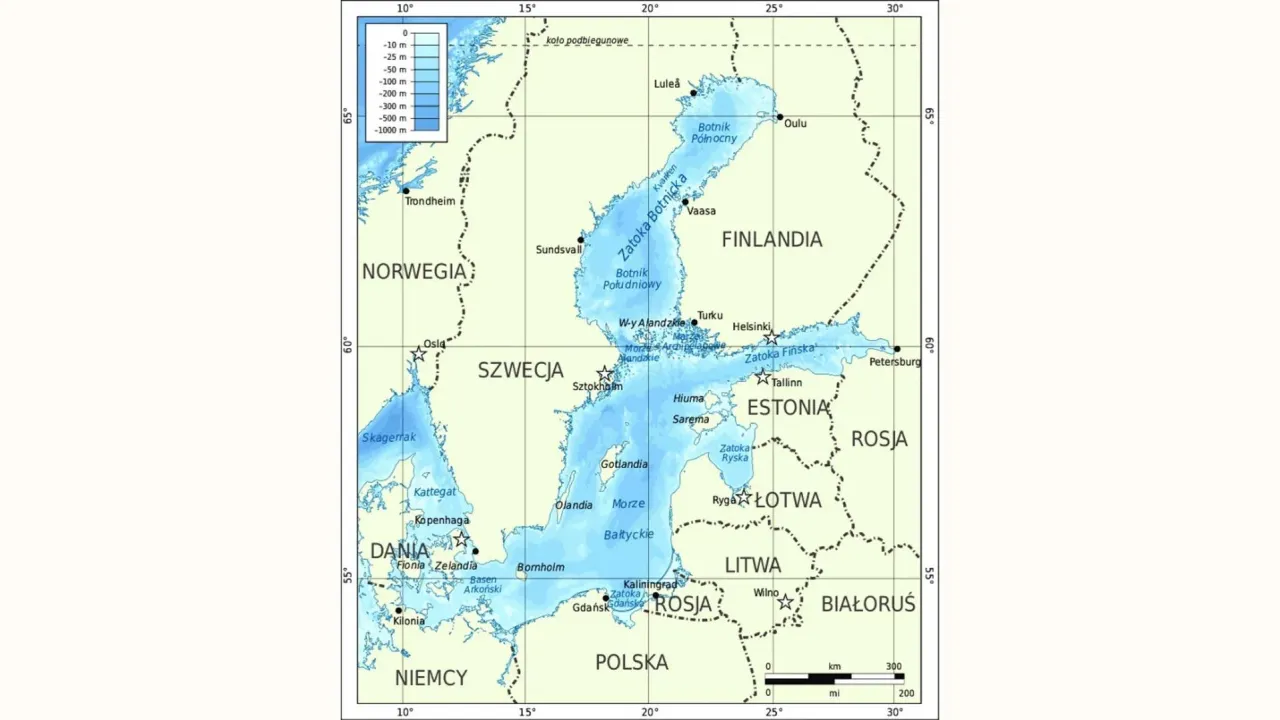 Mapa basenów Bałtyku