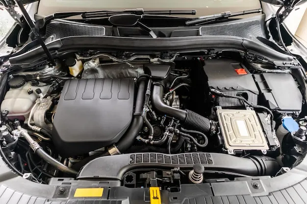 moteur essence moderne sous le capot d'une voiture neuve