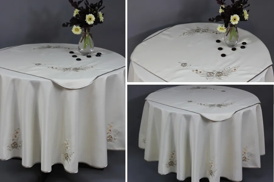 okrągły st&oacute;ł z obrusem i bez obrusu por&oacute;wnanie