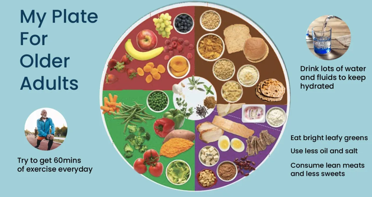 senior healthy food plate
