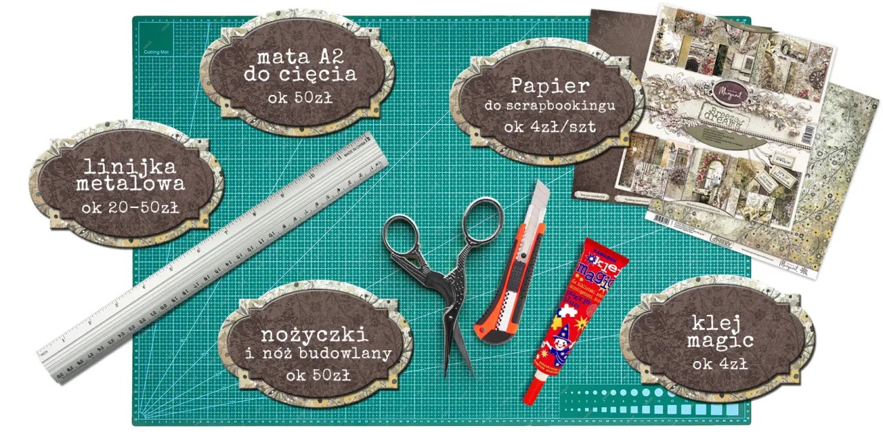 materiały do scrapbookingu, narzędzia do cardmakingu