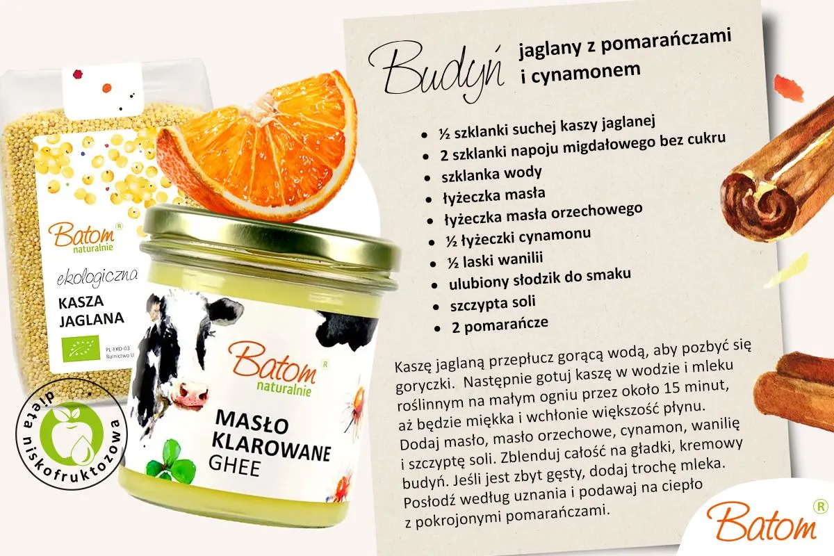 przepis na budyń jaglany bez goryczki