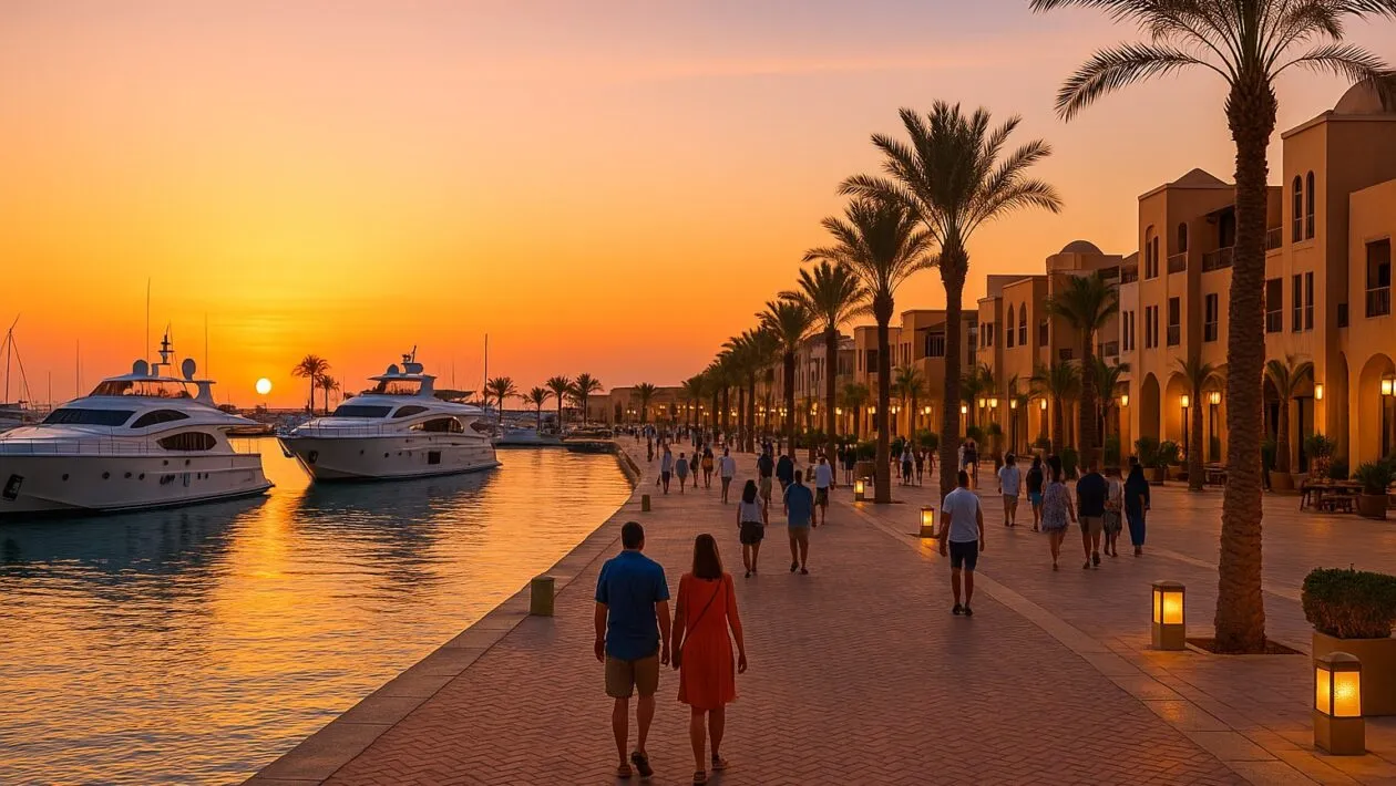 Port Ghalib promenada jachty