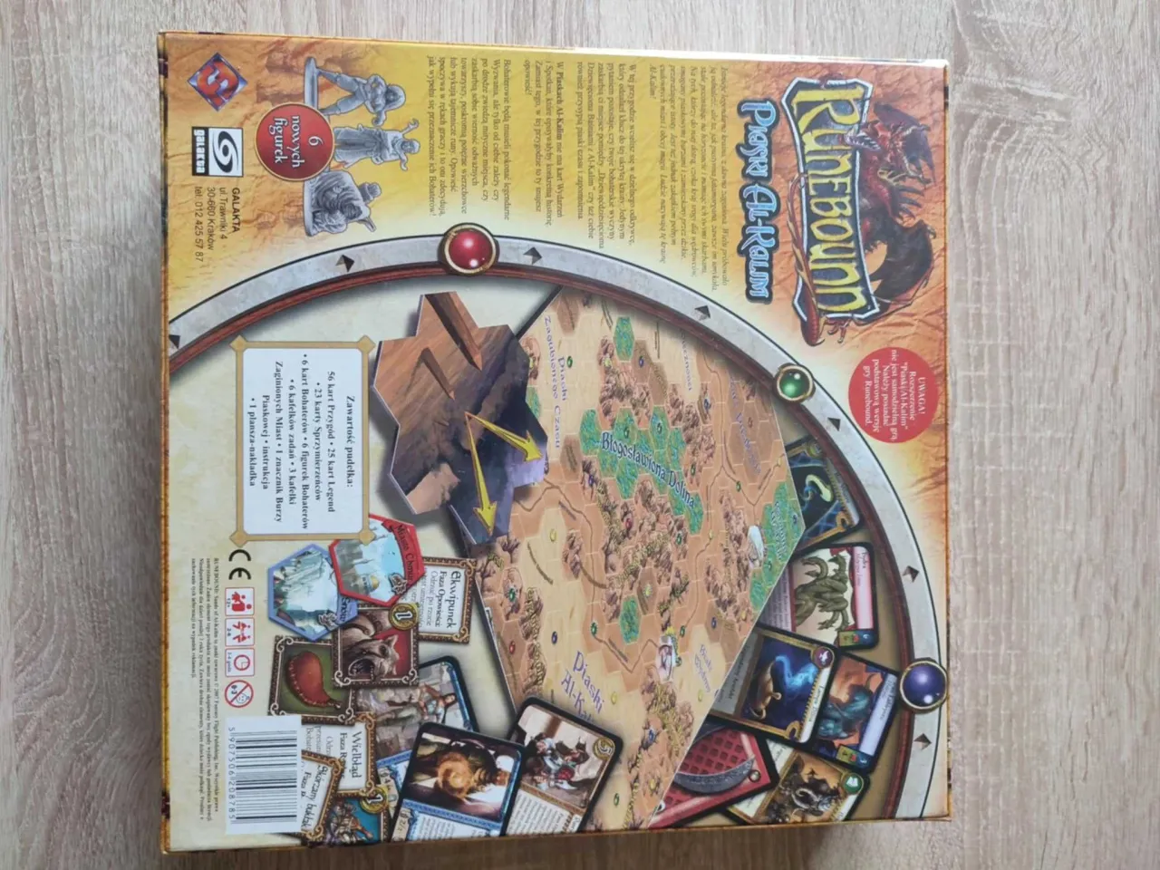 Runebound Piaski Al-Kalim pudełko i zawartość