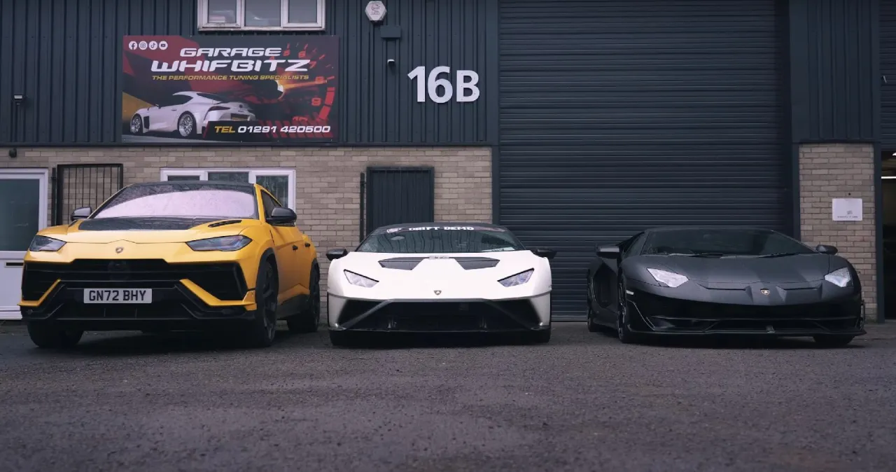 Lamborghini Huracan, Urus, Aventador obok siebie