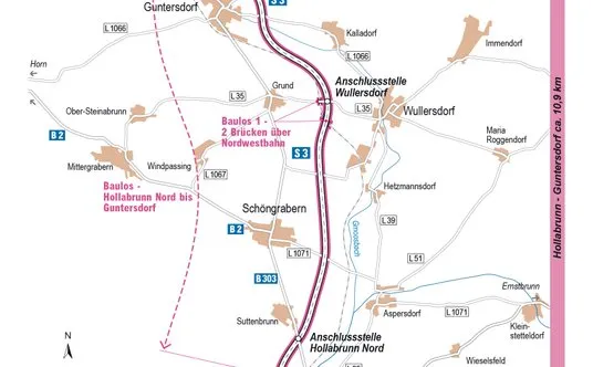 Mapa trasy Polska Wiedeń autostrada D1