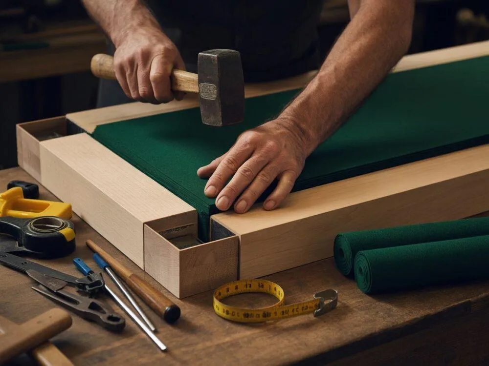 przekr&oacute;j stołu bilardowego płyta MDF vs łupek