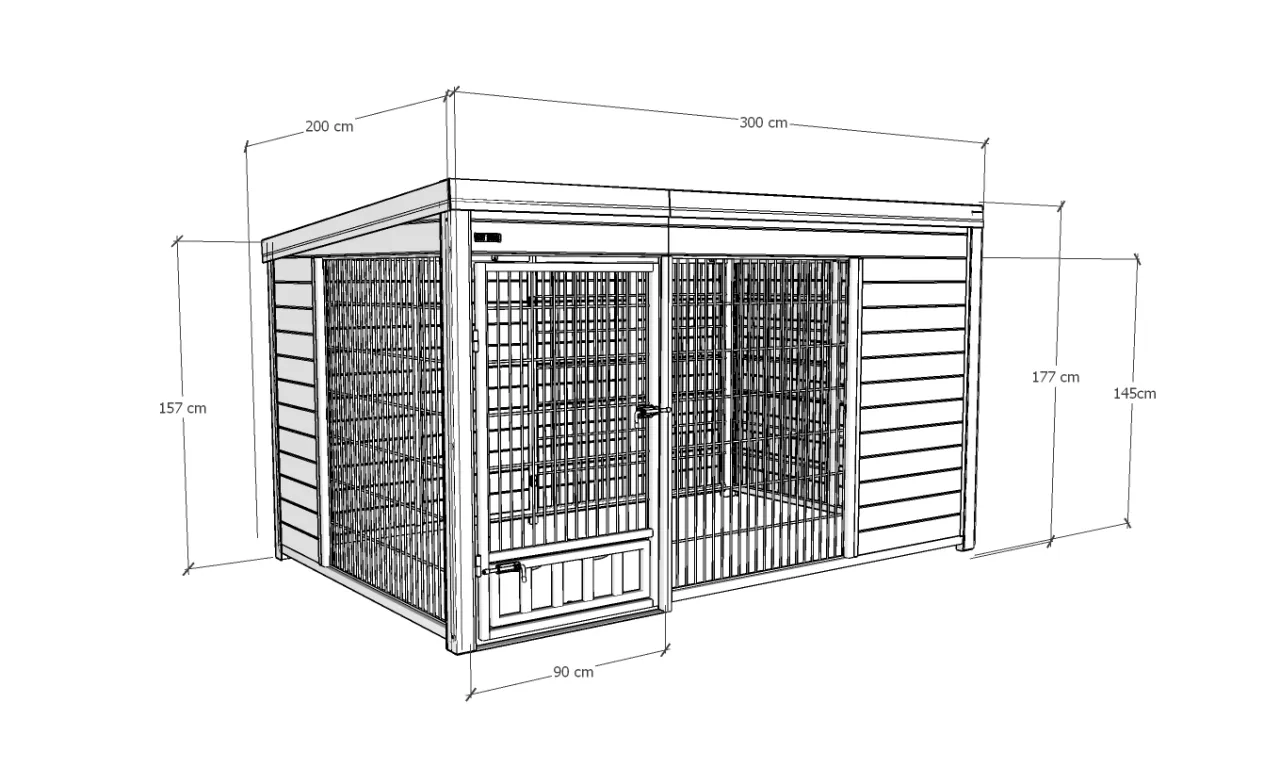 projekt klatki dla psa, plan kojca dla psa