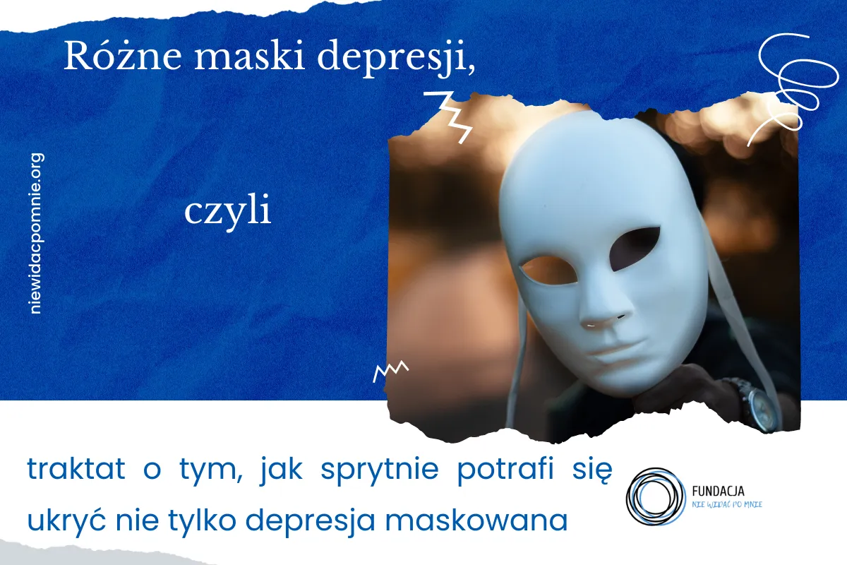 Różne maski symbolizujące ukryte oblicza depresji