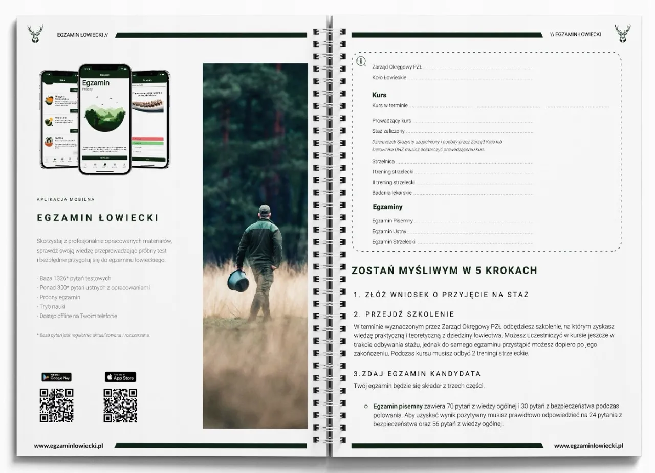 Aplikacja mobilna Egzamin Łowiecki pomaga przygotować się do egzaminu. Dowiedz się, co powinien umieć stażysta myśliwy, ucząc się z próbnych testów i materiałów.