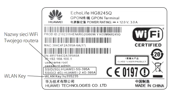 naklejka na routerze wifi hasło