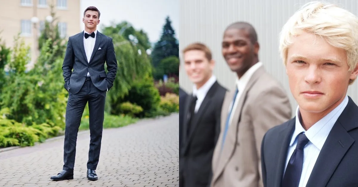 Elegancki garnitur slim fit dla chłopaka na bierzmowanie