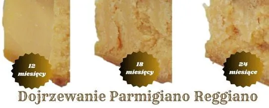 R&oacute;żne etapy dojrzewania Parmigiano Reggiano