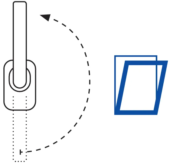 okno rozwierne, okno uchylno-rozwierne schemat