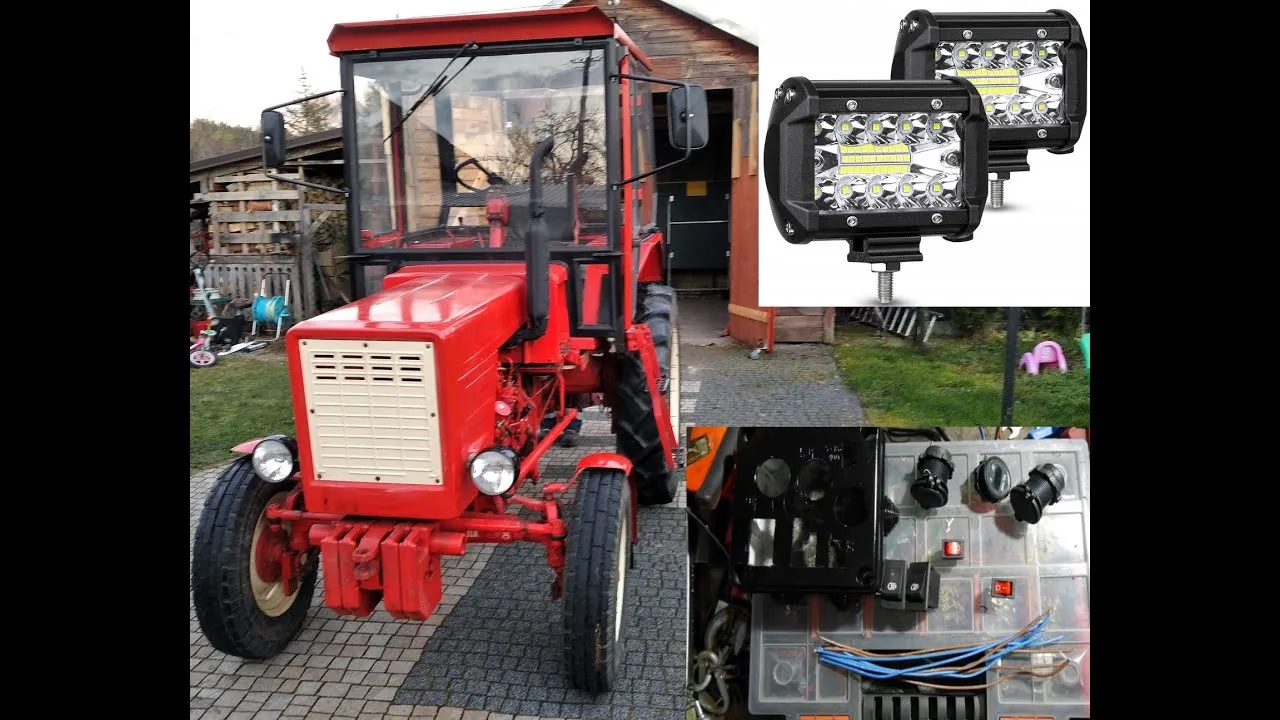 ciągnik rolniczy z dodatkowym oświetleniem LED