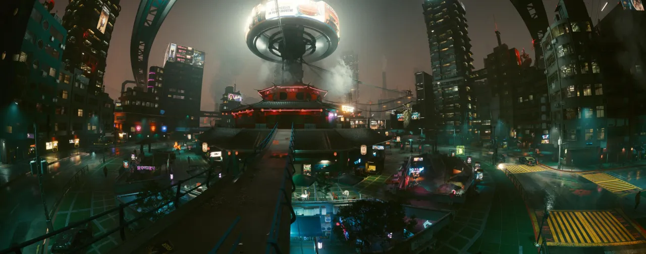 Cyberpunk 2077 Night City panorama