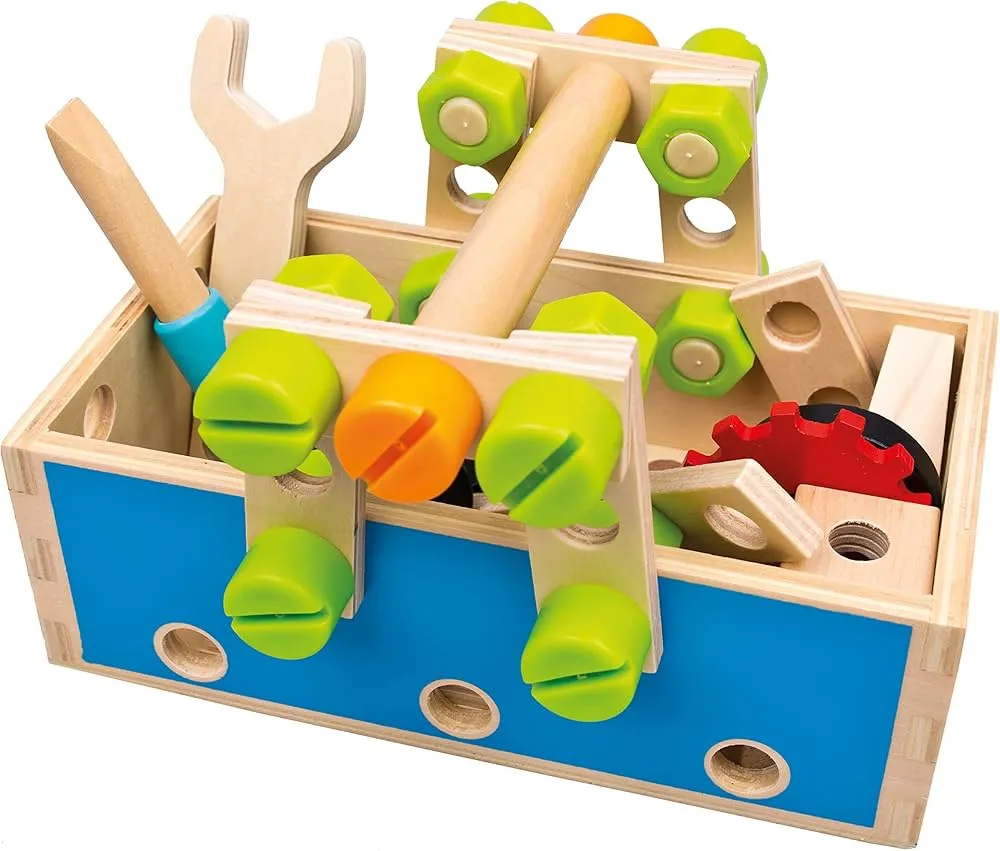 drewniana skrzynka narzędziowa zabawka vs plastikowa skrzynka narzędziowa zabawka