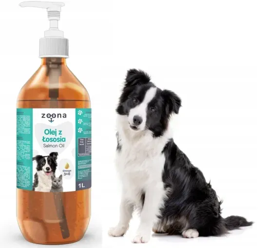 suplementy na sierść dla psa olej łososiowy biotyna
